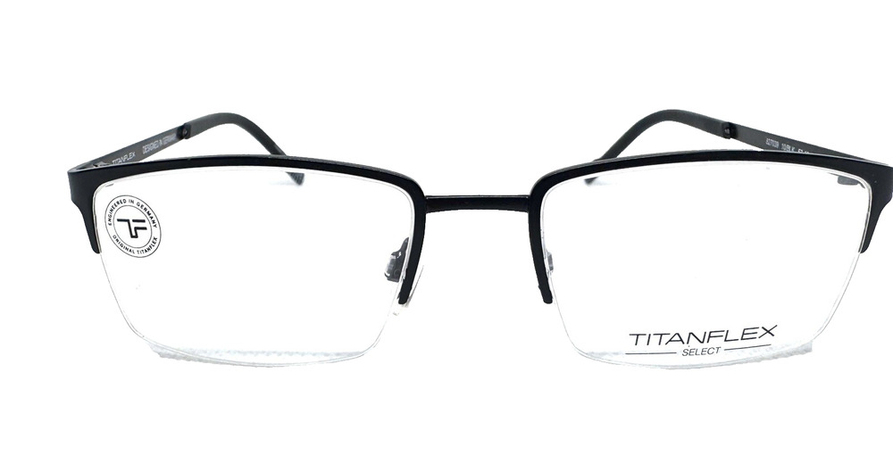 TITANFLEX SELECT 827039 BLACK FLEX TITANIUM EYEGLASSES FRAMES 53-19-145